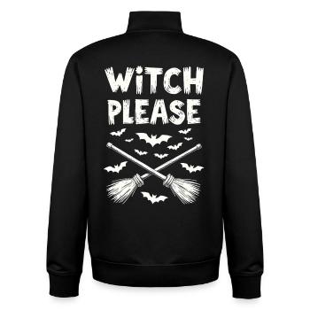 Witch Please – Halloween Witch Broom - Unisex Organic Zip Sweatshirt by Stanley/Stella - black - Back - AI Model Male 185 light (185cm)