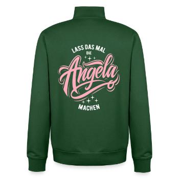 Laissez Angela le faire - Fête des mères - Sweat zippé unisexe en coton bio Stanley/Stella - vert bouteille - Dos - AI Model Male 185 dark (185cm)