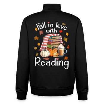 Herbstliebe fürs Lesen - Unisex Organic Zip Sweatshirt von Stanley/Stella - Schwarz - Hinten - AI Model Male 185 light (185cm)