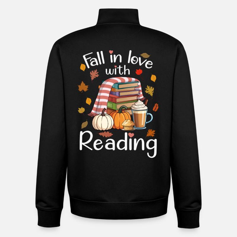 Herbstliebe fürs Lesen - Unisex Organic Zip Sweatshirt von Stanley/Stella - Schwarz