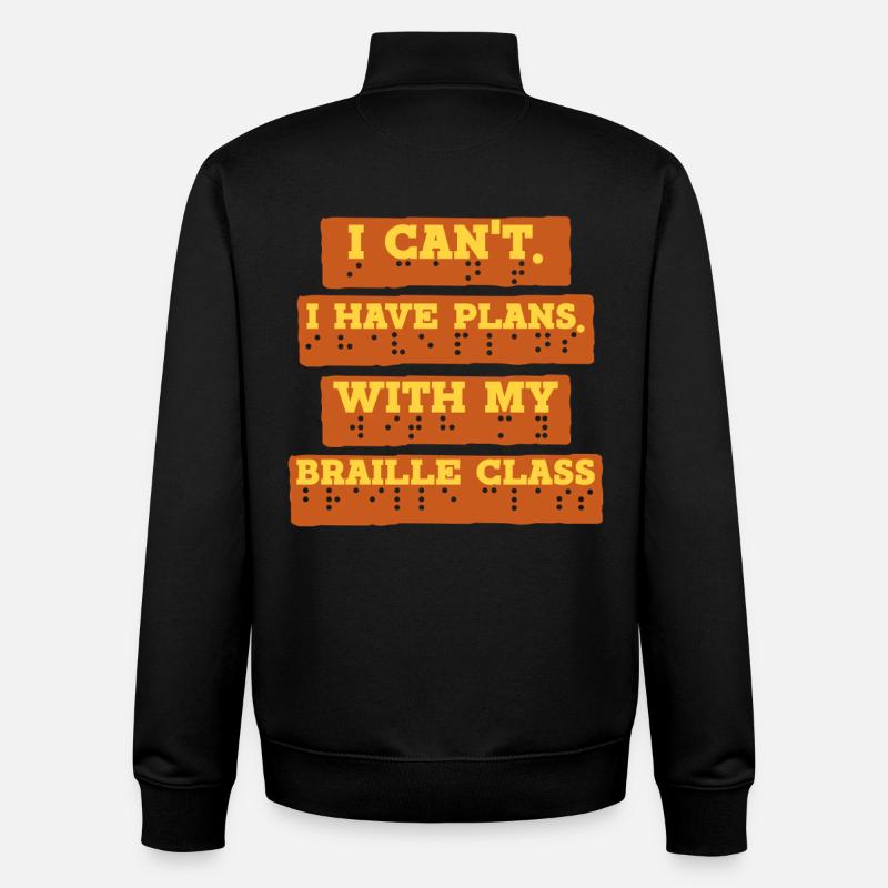 Braille Lehrer Blindenschrift Braille Class - Unisex Organic Zip Sweatshirt von Stanley/Stella - Schwarz