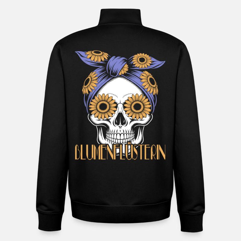 Chuchoteur de fleurs - Jardin - Sweat zippé unisexe en coton bio Stanley/Stella - noir