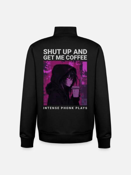 Hold kæft og giv mig kaffe Anime pige kaffe Phonk - Stanley/Stella unisex sweatshirt med lynlås i økologisk - sort