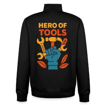 Hero of Tools funny hobby mechanic screwdriver - Unisex Organic Zip Sweatshirt by Stanley/Stella - black - Back - AI Model Male 185 light (185cm)