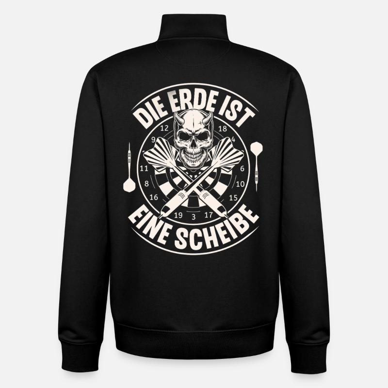 fléchettes - Sweat zippé unisexe en coton bio Stanley/Stella - noir