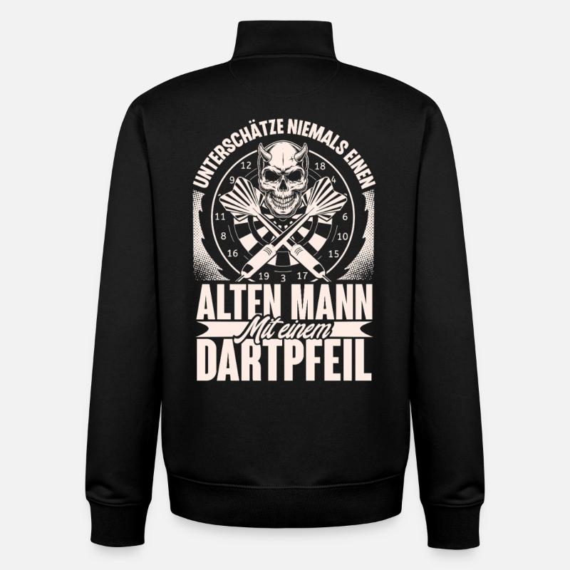 fléchettes - Sweat zippé unisexe en coton bio Stanley/Stella - noir