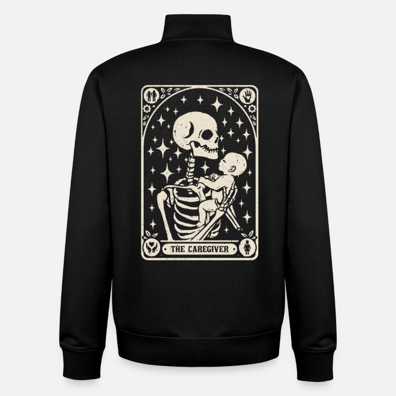 Nurse, Elderly Care Tarot Card - Unisex Organic Zip Sweatshirt by Stanley/Stella - black
