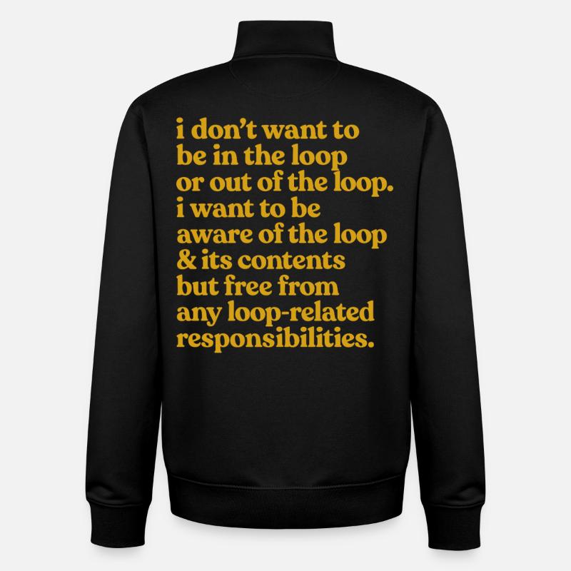 Conscient de la citation Loop - Sweat zippé unisexe en coton bio Stanley/Stella - noir