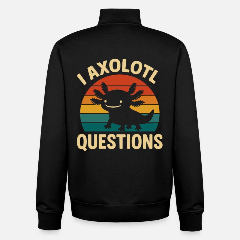 Axolotl - Sweat zippé unisexe en coton bio Stanley/Stella - noir