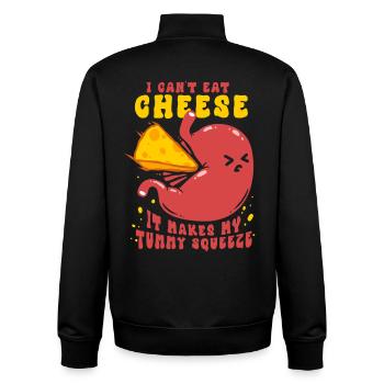 Lactose Intolerant I Cant Eat Cheese - Unisex Organic Zip Sweatshirt by Stanley/Stella - black - Back - AI Model Male 185 light (185cm)