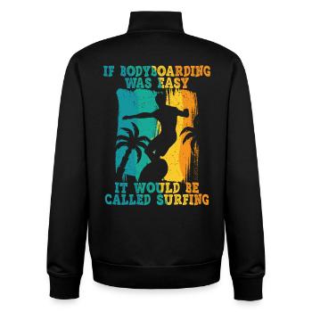Bodyboarding Bodyboarder - Unisex Organic Zip Sweatshirt von Stanley/Stella - Schwarz - Hinten - AI Model Male 185 light (185cm)