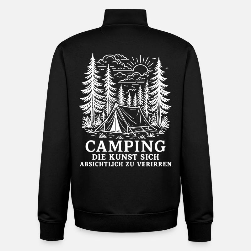 Camping L’art de se perdre volontairement - Sweat zippé unisexe en coton bio Stanley/Stella - noir