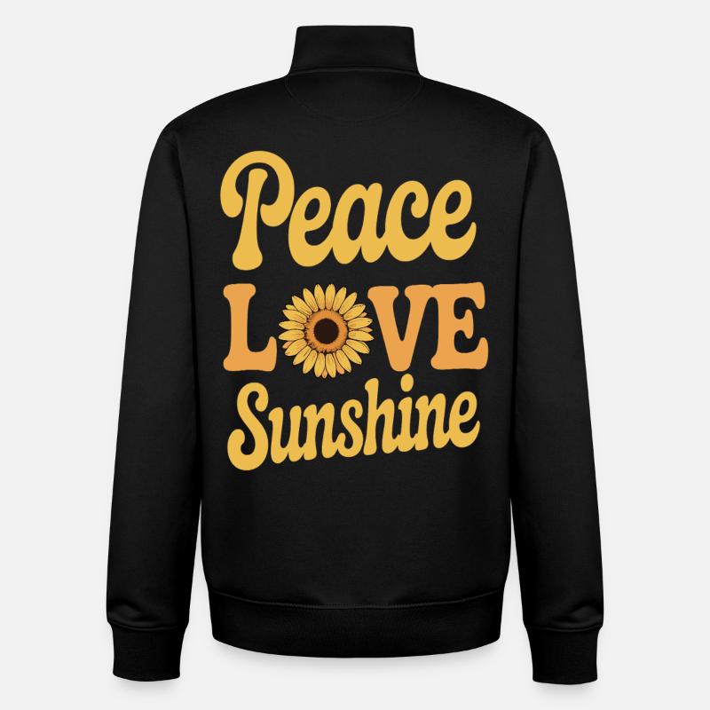 Sonnenblume - peace & love - Unisex Organic Zip Sweatshirt von Stanley/Stella - Schwarz