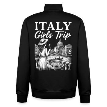 Italienische Mädchenreise Illustrationsdesign - Unisex Organic Zip Sweatshirt von Stanley/Stella - Schwarz - Hinten - AI Model Male 185 light (185cm)