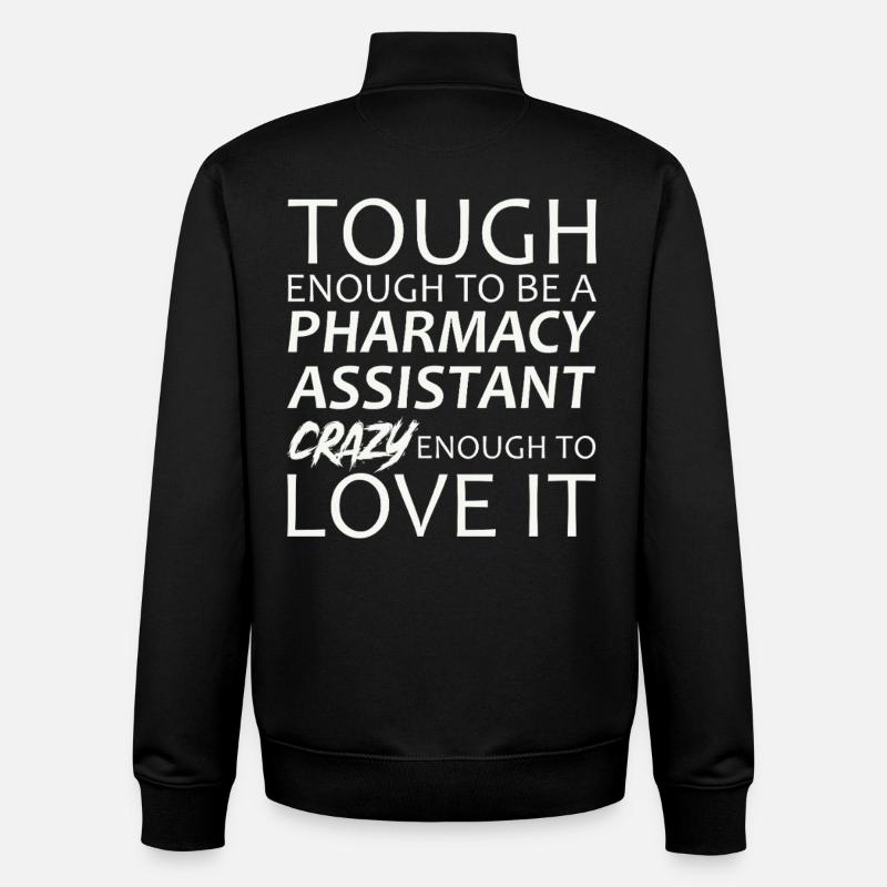 Pharmacy assistant Crazy - Unisex Organic Zip Sweatshirt by Stanley/Stella - black