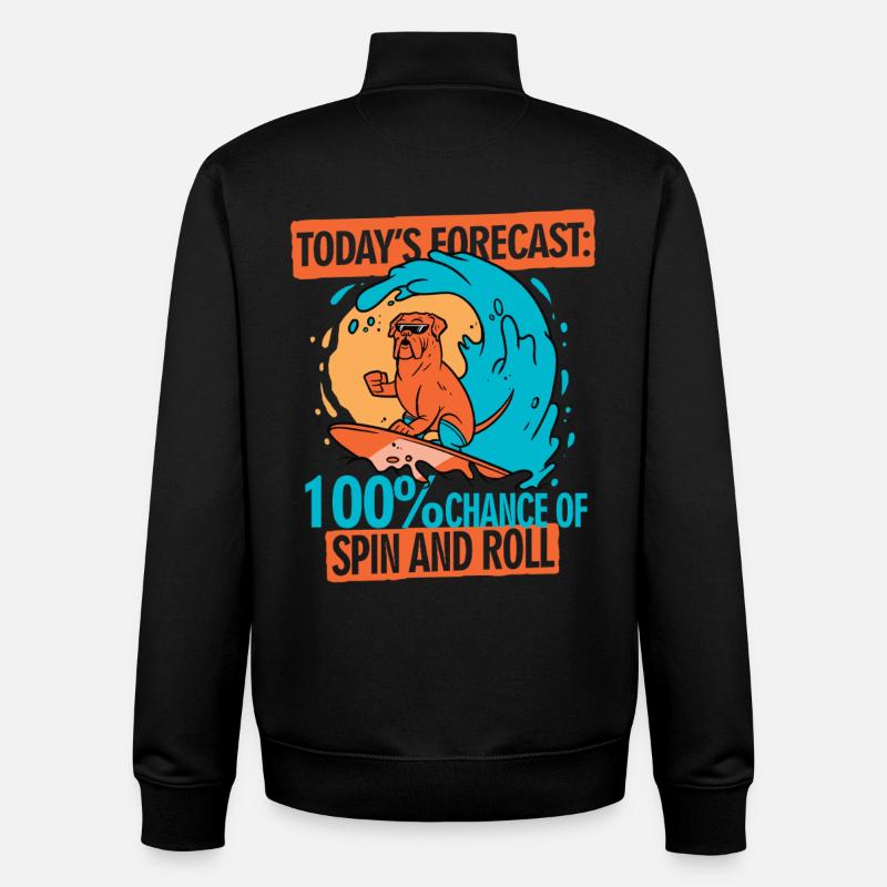 Bodyboard Bodyboarder Spin And Roll - Sweat zippé unisexe en coton bio Stanley/Stella - noir