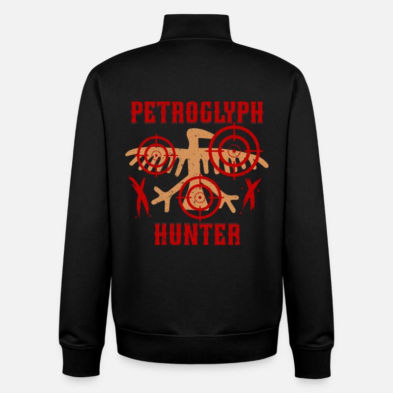 Petroglyph Hunter Petroglyphen Piktogramme - Unisex Organic Zip Sweatshirt von Stanley/Stella - Schwarz