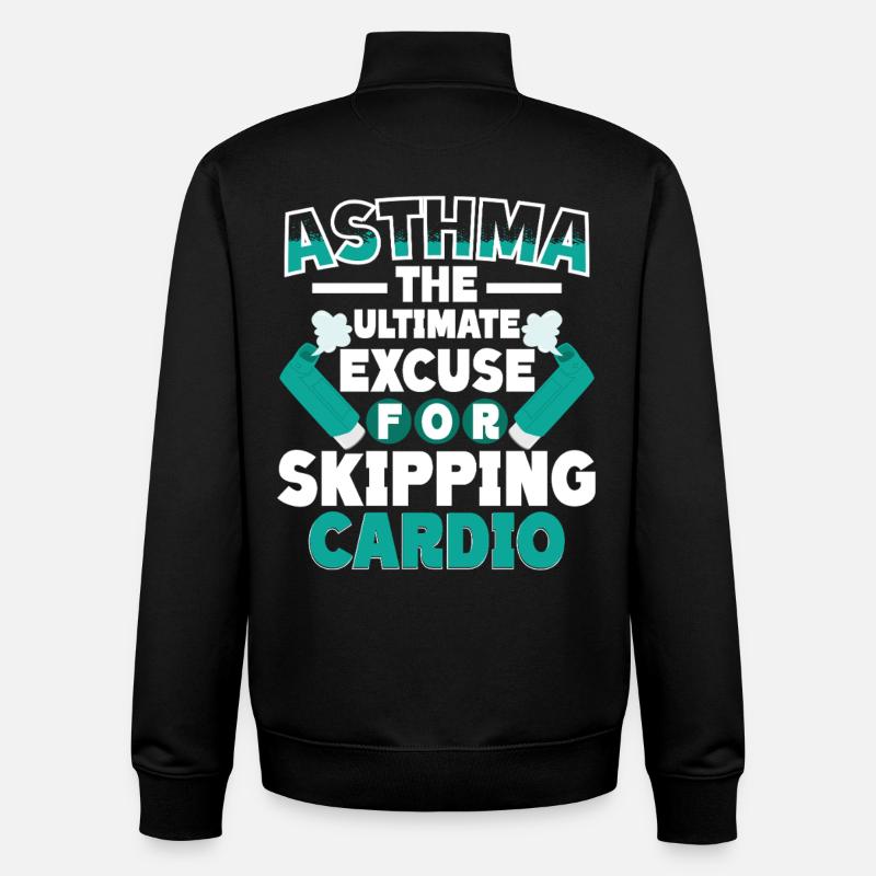 Asthma Asthmatiker Skipping Cardio - Unisex Organic Zip Sweatshirt von Stanley/Stella - Schwarz