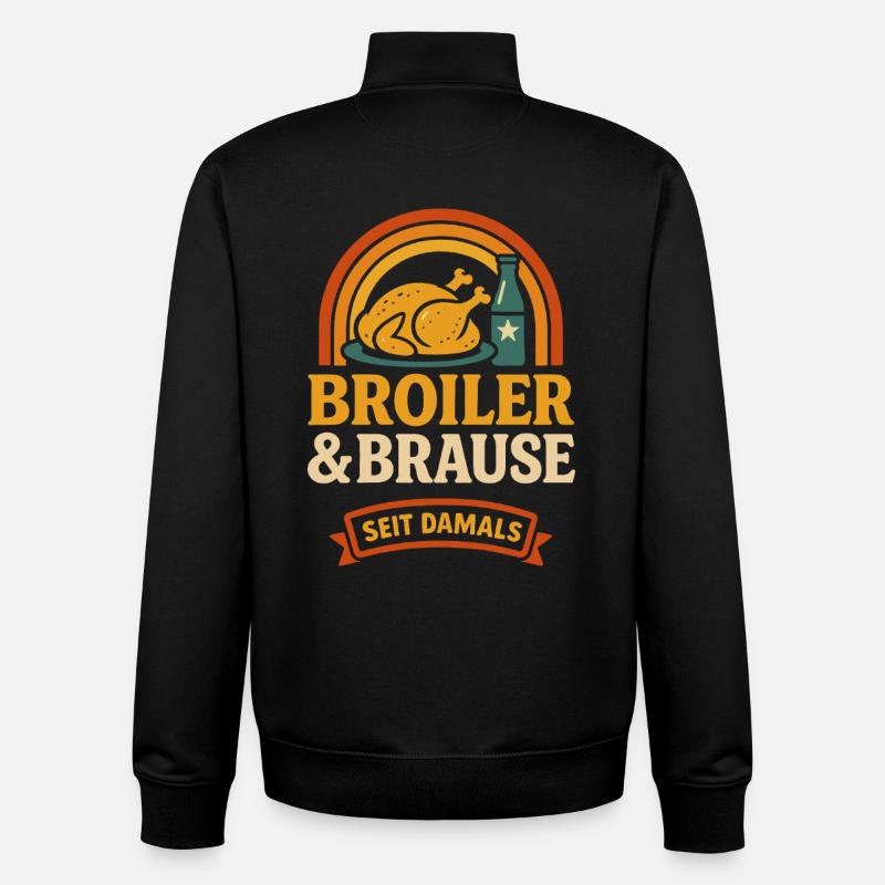 Broiler &amp; Brause – Rétro Ostalgie depuis - Sweat zippé unisexe en coton bio Stanley/Stella - noir