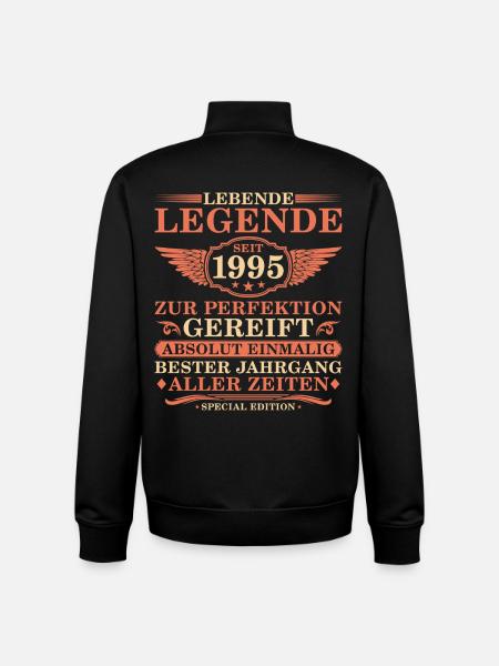 30e anniversaire millésime 1995 - Sweat zippé unisexe en coton bio Stanley/Stella - noir