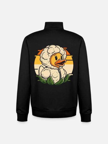 Cuddly duck head with cauliflower - Unisex Organic Zip Sweatshirt by Stanley/Stella - black