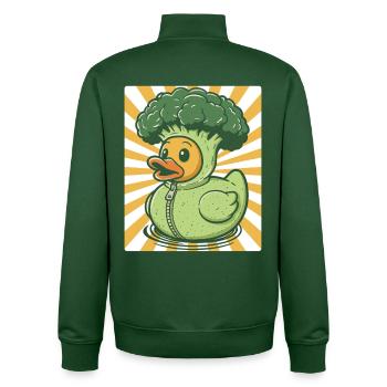 Brocoli de canard humoristique en sweat à capuche - Sweat zippé unisexe en coton bio Stanley/Stella - vert bouteille - Dos - AI Model Male 185 dark (185cm)