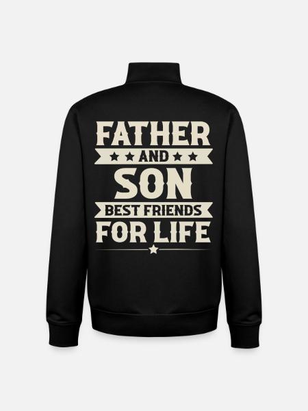 Father and son - Unisex Organic Zip Sweatshirt by Stanley/Stella - black