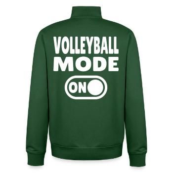Volleyball Mode ON – pure joy of playing - Unisex Organic Zip Sweatshirt by Stanley/Stella - bottle green - Back - AI Model Male 185 dark (185cm)