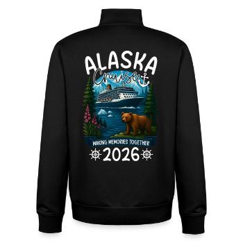 Conception de la croisière en Alaska 2026 - Sweat zippé unisexe en coton bio Stanley/Stella - noir - Dos - AI Model Male 185 light (185cm)