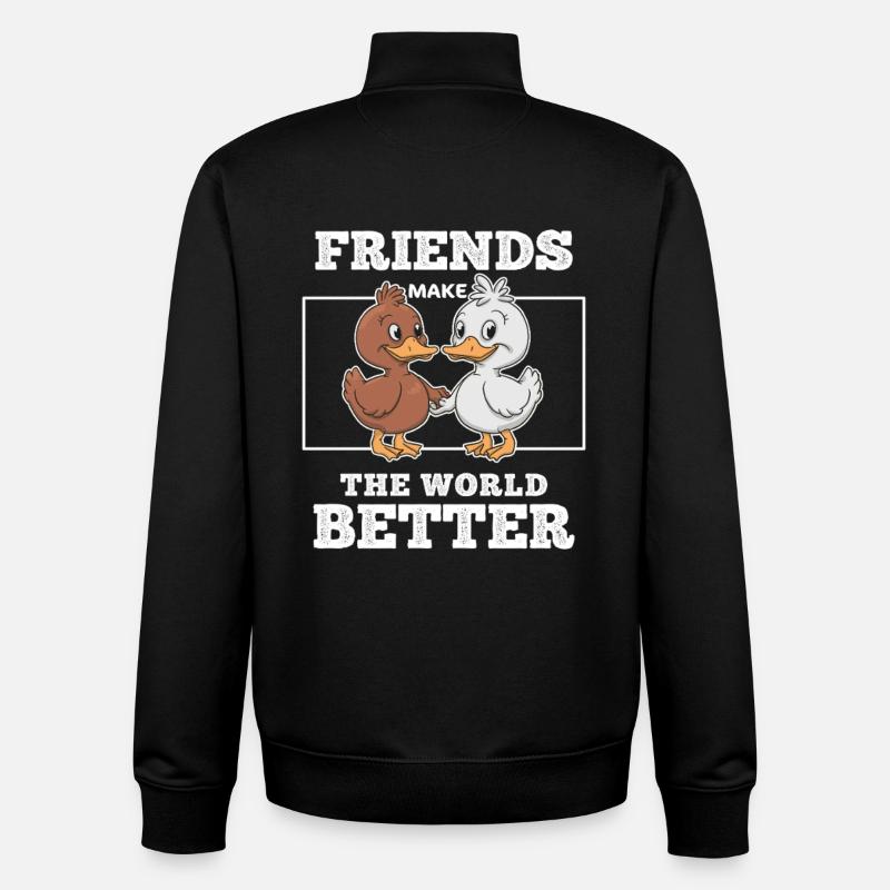 Idée Cadeau Pour Meilleurs Amis Canards Complice - Sweat zippé unisexe en coton bio Stanley/Stella - noir