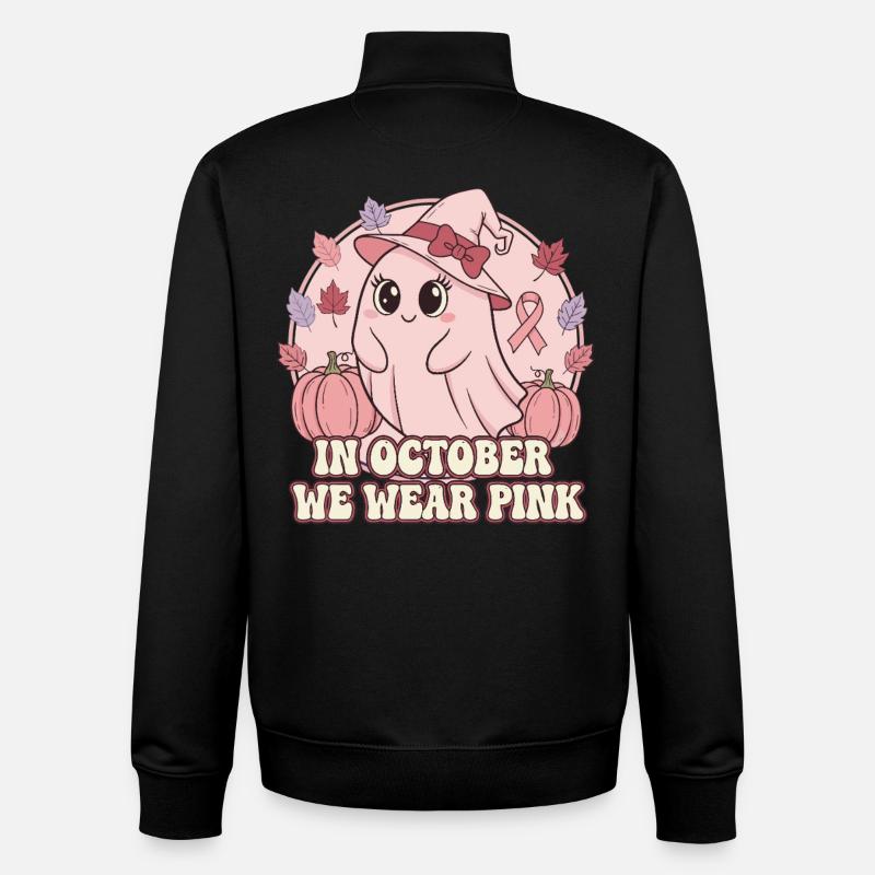 Herbstliches Pinkes Halloween Design - Unisex Organic Zip Sweatshirt von Stanley/Stella - Schwarz