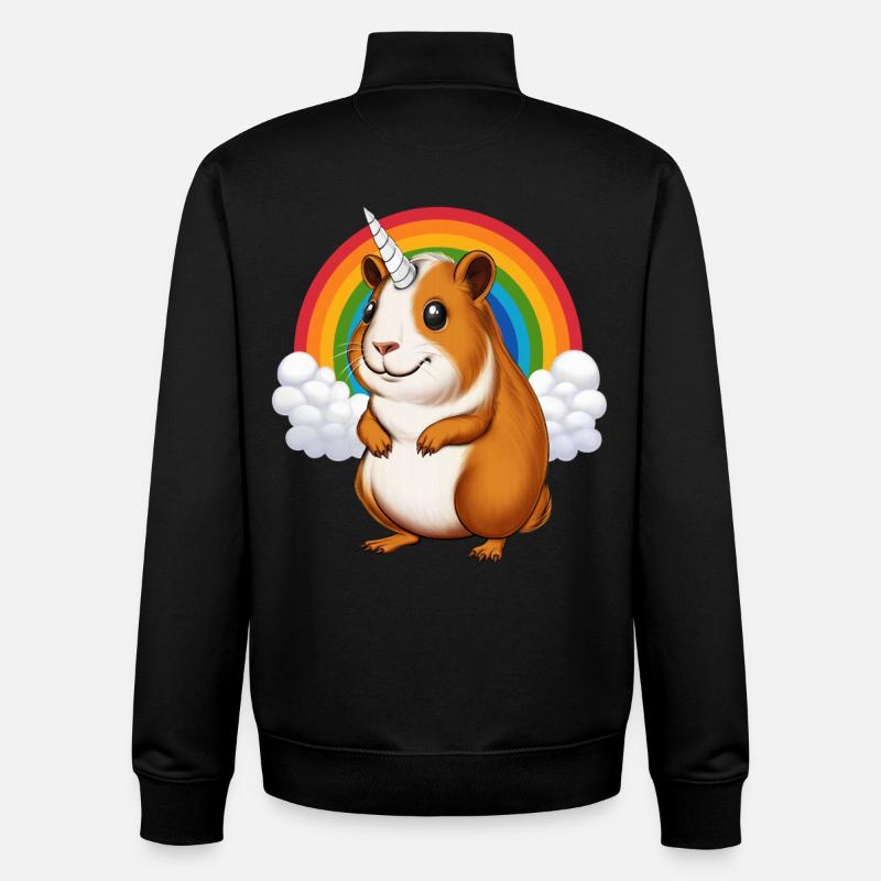 Meerschweinchen-Einhorn - Unisex Organic Zip Sweatshirt von Stanley/Stella - Schwarz
