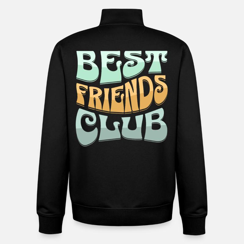 Bester Freundschaftsclub Design - Unisex Organic Zip Sweatshirt von Stanley/Stella - Schwarz