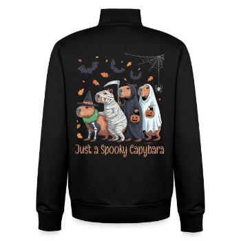 Capybara Halloween Kostüm - Unisex Organic Zip Sweatshirt von Stanley/Stella - Schwarz - Hinten - AI Model Male 185 light (185cm)