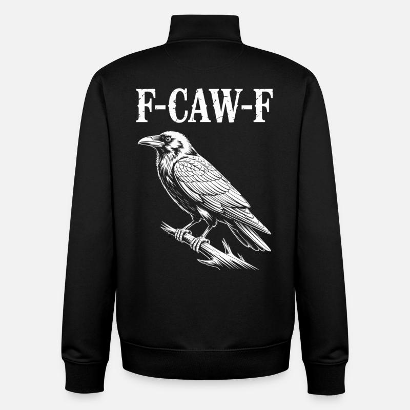 F-Caw-F Meme Crow - Sweat zippé unisexe en coton bio Stanley/Stella - noir