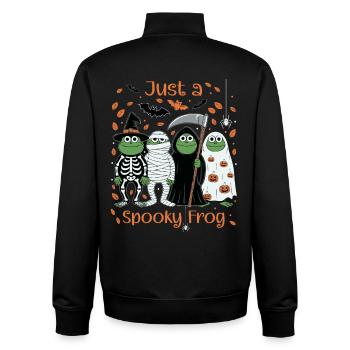 Grenouilles effrayantes avec des motifs d’Halloween - Sweat zippé unisexe en coton bio Stanley/Stella - noir - Dos - AI Model Male 185 light (185cm)