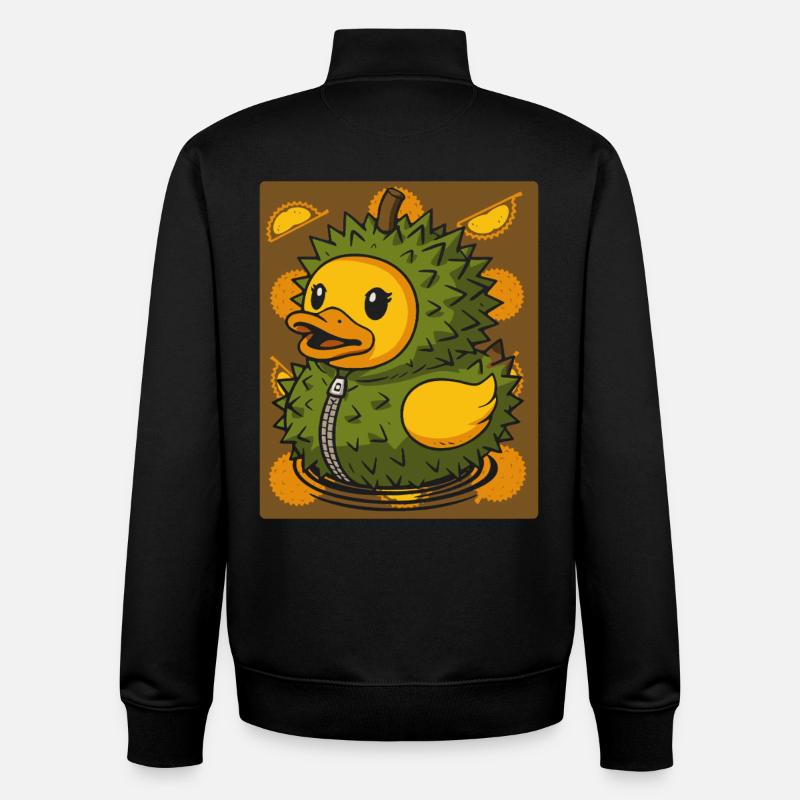 Chick in Durian Suit - Stinky Fruit - Unisex Organic Zip Sweatshirt by Stanley/Stella - black