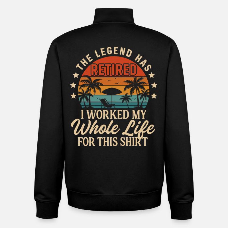 The Legend Has Retired - Unisex Organic Zip Sweatshirt by Stanley/Stella - black
