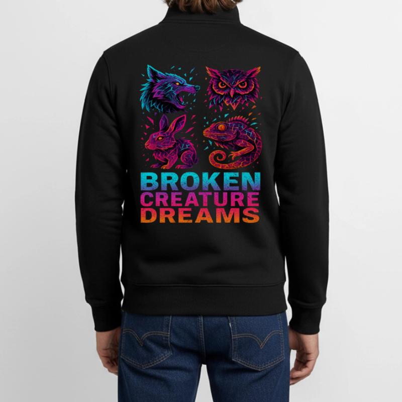 Bizarre Abstract Animals Broken Creatures Unisex Organic Zip Sweatshirt by Stanley/Stella