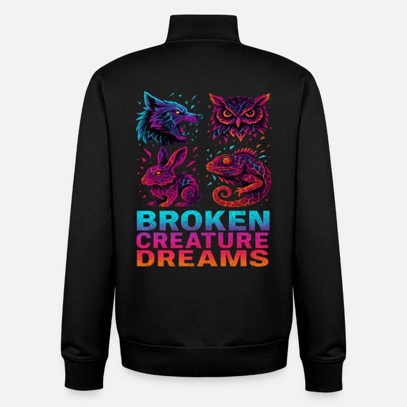 Bizarre Abstract Animals Broken Creatures - Unisex Organic Zip Sweatshirt by Stanley/Stella - black