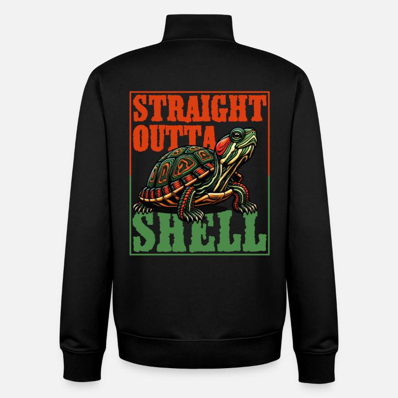 Red-eared Turtle - Unisex Organic Zip Sweatshirt by Stanley/Stella - black