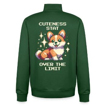 Valeur de gentillesse : au-delà de la limite | Humour Corgi - Sweat zippé unisexe en coton bio Stanley/Stella - vert bouteille - Dos - AI Model Male 185 dark (185cm)