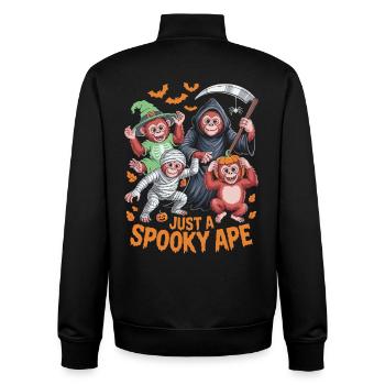 Spectacle de singes hantés pour Halloween - Sweat zippé unisexe en coton bio Stanley/Stella - noir - Dos - AI Model Male 185 light (185cm)