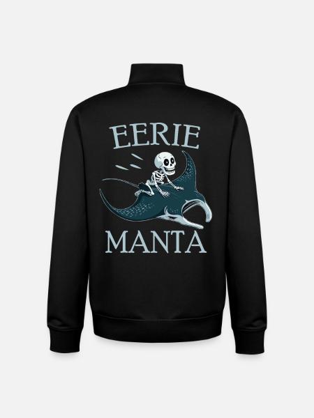 Skeleton on manta ray - Unisex Organic Zip Sweatshirt by Stanley/Stella - black