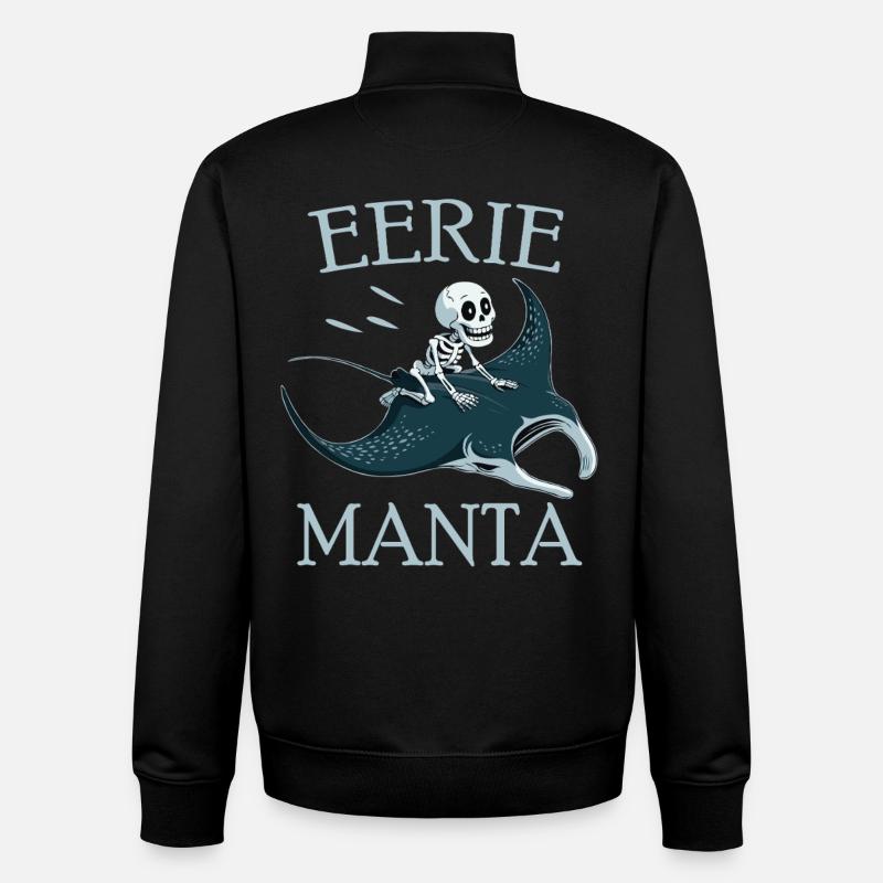 Skeleton on manta ray - Unisex Organic Zip Sweatshirt by Stanley/Stella - black