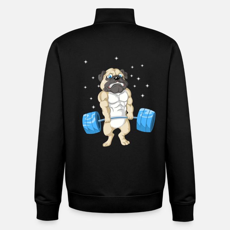 Carlin Haltérophilie Gym - Sweat zippé unisexe en coton bio Stanley/Stella - noir
