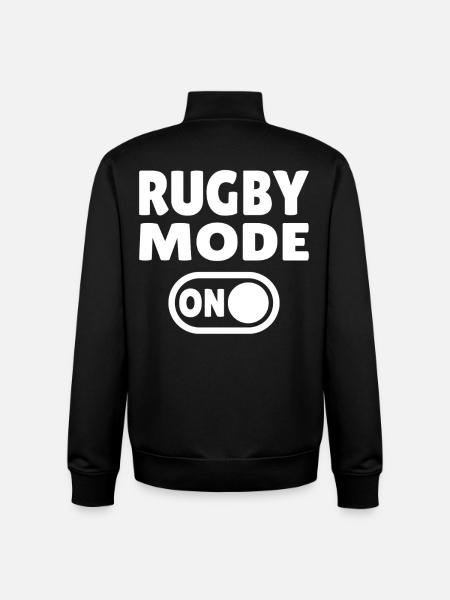 Rugby Mode ON - Pure Rugby Passion - Unisex Organic Zip Sweatshirt by Stanley/Stella - black