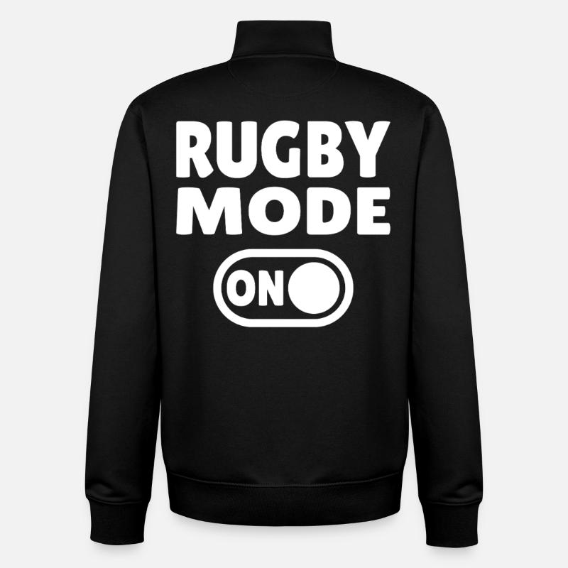Rugby Mode ON - Rugby Leidenschaft pur - Unisex Organic Zip Sweatshirt von Stanley/Stella - Schwarz