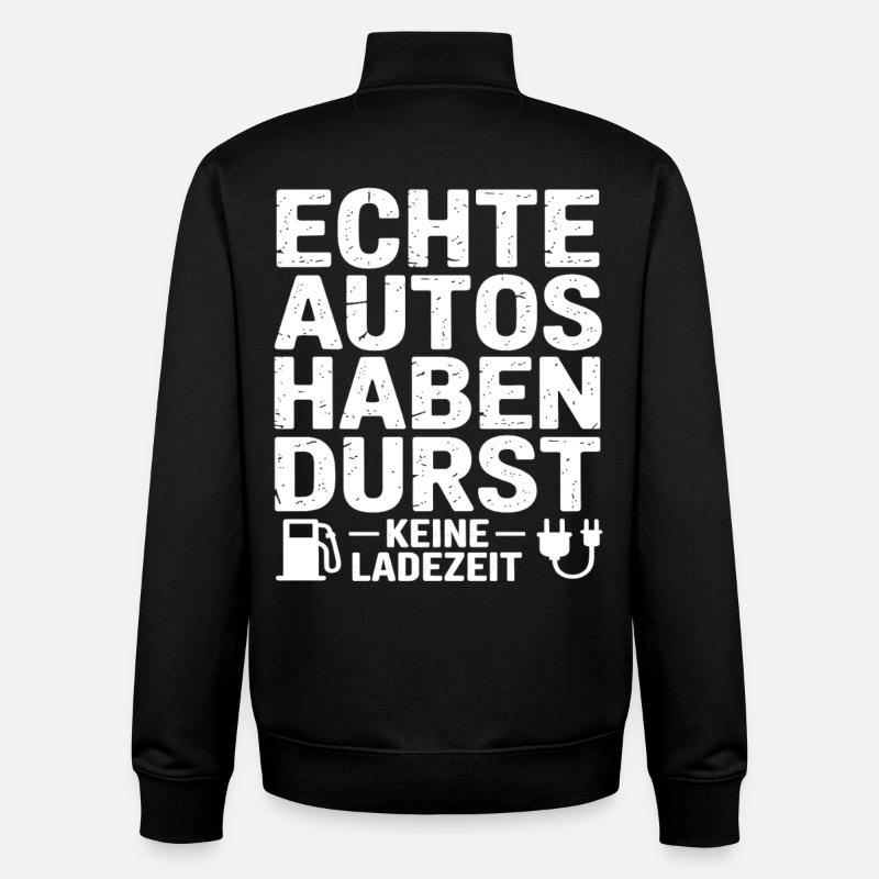 Voitures à essence - Sweat zippé unisexe en coton bio Stanley/Stella - noir