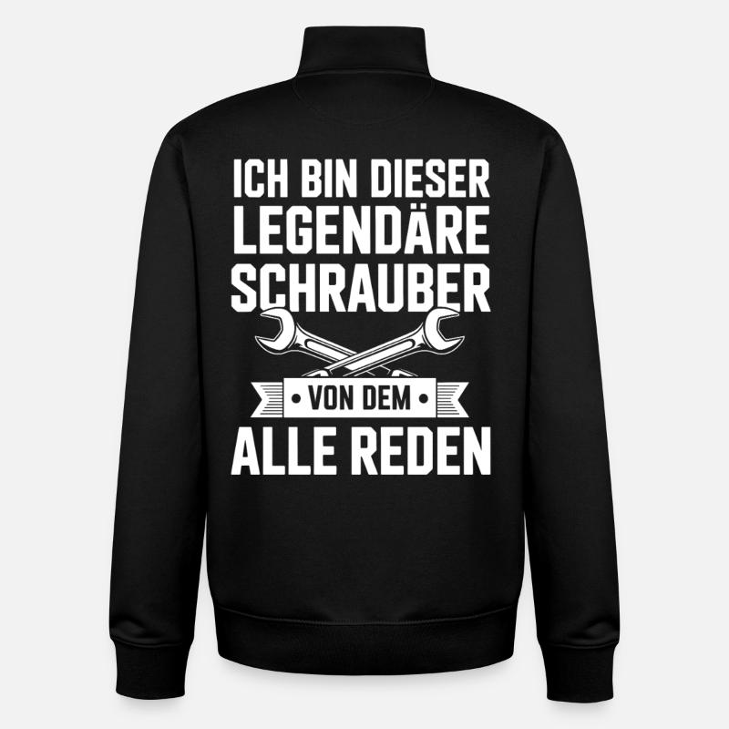I'm this legendary mechanic - Unisex Organic Zip Sweatshirt by Stanley/Stella - black